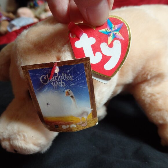 Vintage Charlotte’s Web “Wilbur” Ty Beanie Baby - Picture 5 of 7